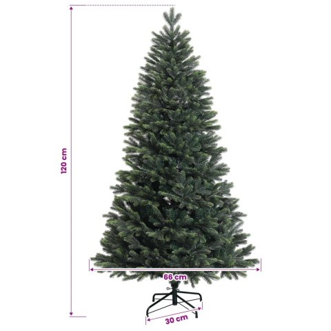 VidaXL Sztuczna choinka z zawiasami 120 cm 150 LED Ciepła biel