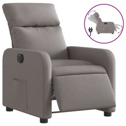 ELEKTRYCZNY FOTEL ROZKŁADANY, KOLOR TAUPE, OBITY TKANINĄ