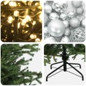 VidaXL Sztuczna choinka z bombką 120 cm 150 LED Ciepła biel