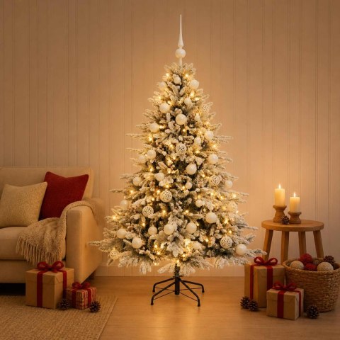 VidaXL Sztuczna choinka z bombką 150 cm 150 LED Ciepła biel