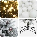VidaXL Sztuczna choinka z bombką 150 cm 150 LED Ciepła biel