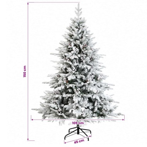 VidaXL Sztuczna choinka z bombką 150 cm 150 LED Ciepła biel