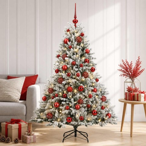 VidaXL Sztuczna choinka z bombką 150 cm 150 LED Ciepła biel