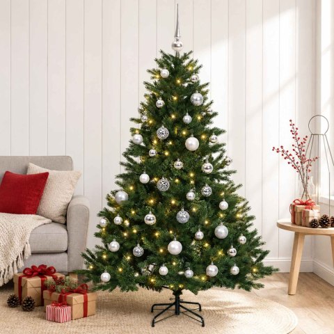 VidaXL Sztuczna choinka z bombką 150 cm 150 LED Ciepła biel