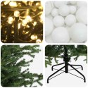 VidaXL Sztuczna choinka z bombką 150 cm 150 LED Ciepła biel