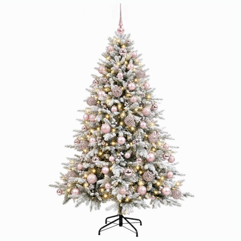 VidaXL Sztuczna choinka z bombką 180 cm 300 LED Ciepła biel