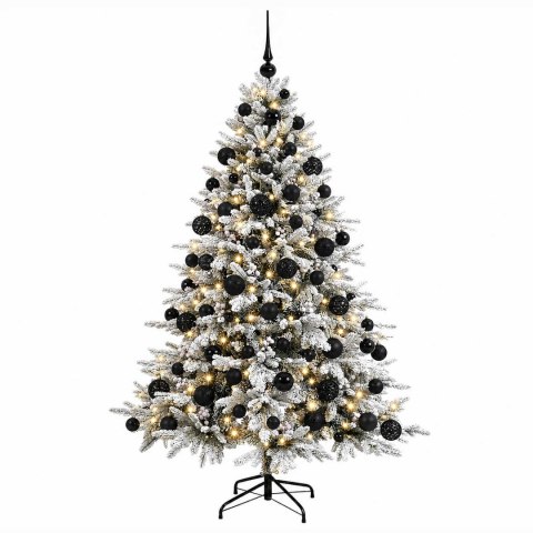 VidaXL Sztuczna choinka z bombką 180 cm 300 LED Ciepła biel