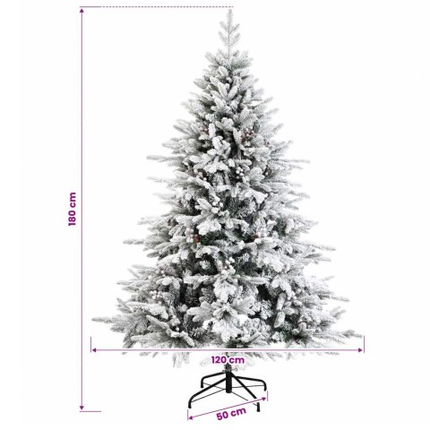 VidaXL Sztuczna choinka z bombką 180 cm 300 LED Ciepła biel