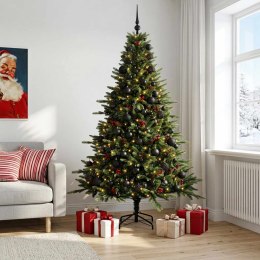 VidaXL Sztuczna choinka z bombką 210 cm 300 LED Ciepła biel