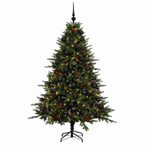 VidaXL Sztuczna choinka z bombką 210 cm 300 LED Ciepła biel