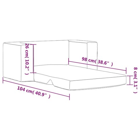 2-OS. SOFA DLA DZIECI ROZKŁADANA KREMOWA MIĘKKI PLUSZ