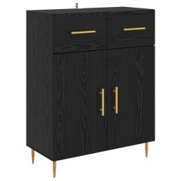 VidaXL Bufet Czarny Dąb 69,5 x 34 x 90 cm Drewno inżynieryjne
