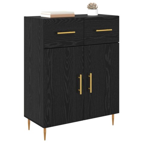 VidaXL Bufet Czarny Dąb 69,5 x 34 x 90 cm Drewno inżynieryjne
