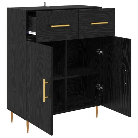 VidaXL Bufet Czarny Dąb 69,5 x 34 x 90 cm Drewno inżynieryjne