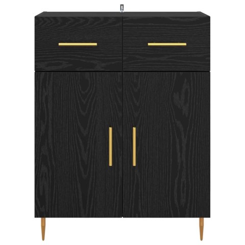 VidaXL Bufet Czarny Dąb 69,5 x 34 x 90 cm Drewno inżynieryjne