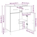 VidaXL Bufet Czarny Dąb 69,5 x 34 x 90 cm Drewno inżynieryjne