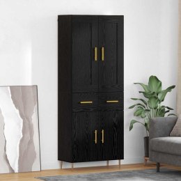 HIGHBOARD CZARNY DĄB 69,5 X 34 X 180 CM DREWNO INŻYNIERYJNE