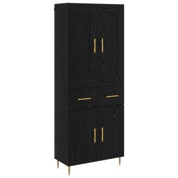 HIGHBOARD CZARNY DĄB 69,5 X 34 X 180 CM DREWNO INŻYNIERYJNE