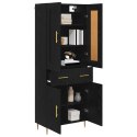 HIGHBOARD CZARNY DĄB 69,5 X 34 X 180 CM DREWNO INŻYNIERYJNE