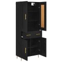 HIGHBOARD CZARNY DĄB 69,5 X 34 X 180 CM DREWNO INŻYNIERYJNE