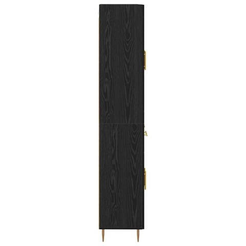HIGHBOARD CZARNY DĄB 69,5 X 34 X 180 CM DREWNO INŻYNIERYJNE