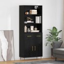 VidaXL Highboard Czarny Dąb 69,5 x 34 x 180 cm Drewno inżynieryjne