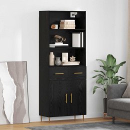VidaXL Highboard Czarny Dąb 69,5 x 34 x 180 cm Drewno inżynieryjne