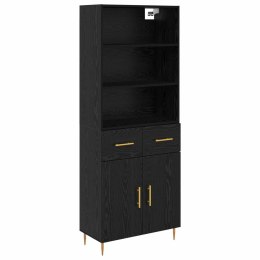 VidaXL Highboard Czarny Dąb 69,5 x 34 x 180 cm Drewno inżynieryjne