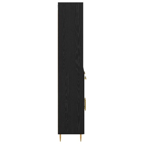 VidaXL Highboard Czarny Dąb 69,5 x 34 x 180 cm Drewno inżynieryjne