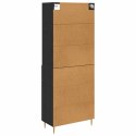 VidaXL Highboard Czarny Dąb 69,5 x 34 x 180 cm Drewno inżynieryjne