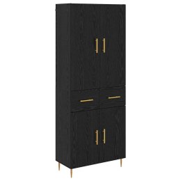 HIGHBOARD CZARNY DĄB 69,5 X 34 X 180 CM DREWNO INŻYNIERYJNE