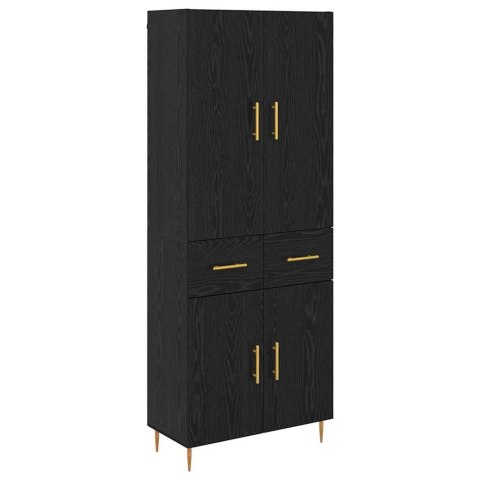 HIGHBOARD CZARNY DĄB 69,5 X 34 X 180 CM DREWNO INŻYNIERYJNE