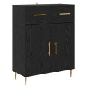 HIGHBOARD CZARNY DĄB 69,5 X 34 X 180 CM DREWNO INŻYNIERYJNE