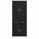 HIGHBOARD CZARNY DĄB 69,5 X 34 X 180 CM DREWNO INŻYNIERYJNE