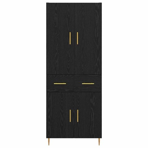 HIGHBOARD CZARNY DĄB 69,5 X 34 X 180 CM DREWNO INŻYNIERYJNE