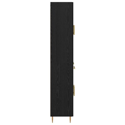 HIGHBOARD CZARNY DĄB 69,5 X 34 X 180 CM DREWNO INŻYNIERYJNE