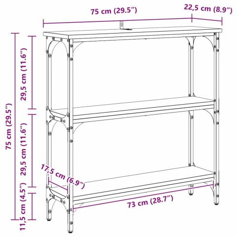 KONSOLA STARE DREWNO 75 X 22,5 X 75 CM DREWNO INŻYNIERYJNE