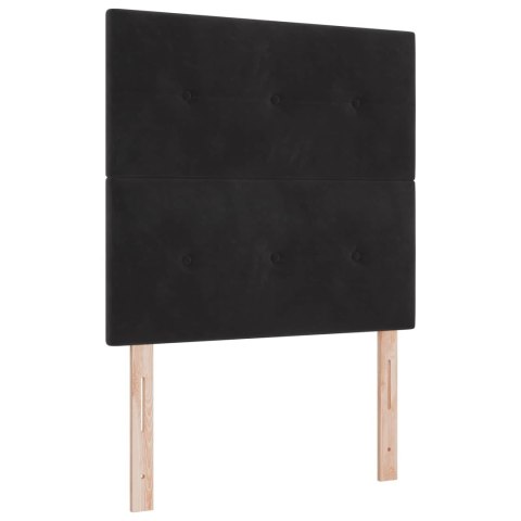ŁÓŻKO KONTYNENTALNE Z MATERACEM CZARNY 120 X 190 CM WELUR