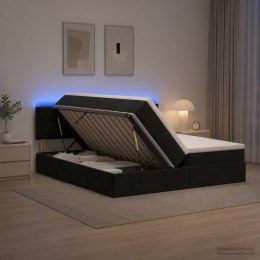 VidaXL Łóżko z funkcją przechowywania LED z materacem Czarny