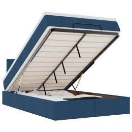 VidaXL Otomana Łóżko z Materacem i LED Niebieski 120x200 cm Tkanina