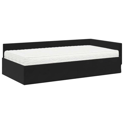 RAMA ŁÓŻKA NAROŻNEGO Z MATERACEM 2 SZT. CZARNY 80 X 200 CM
