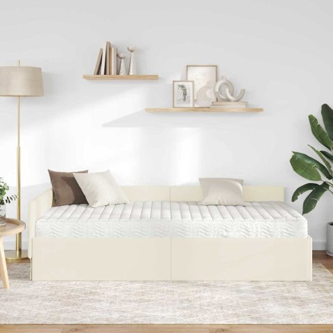 VidaXL Rama Łóżka Narożnego z Materacem 2 szt. Kremowy 80 x 200 cm