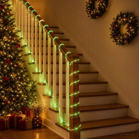 ŚWIĄTECZNY WĄŻ ŚWIETLNY LED 240 LED ZIELONY 10 M