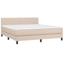 VidaXL Łóżko kontynentalne, materac i LED cappuccino 180x200 cm