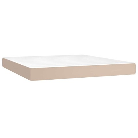 VidaXL Łóżko kontynentalne, materac i LED cappuccino 180x200 cm