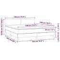 VidaXL Łóżko kontynentalne, materac i LED cappuccino 180x200 cm