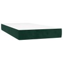 VidaXL Łóżko kontynentalne z materacem i LED zielony aksamit 90x190 cm