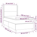 VidaXL Łóżko kontynentalne z materacem i LED zielony aksamit 90x190 cm