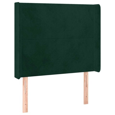 ŁÓŻKO KONTYNENTALNE Z MATERACEM I LED ZIELONY AKSAMIT 90X200 CM