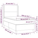 ŁÓŻKO KONTYNENTALNE Z MATERACEM I LED ZIELONY AKSAMIT 90X200 CM